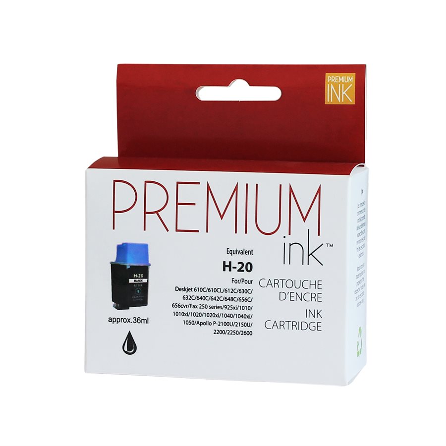 HP 20 C6614A Remanufactured Ink Cartridge Black-Premium Ink