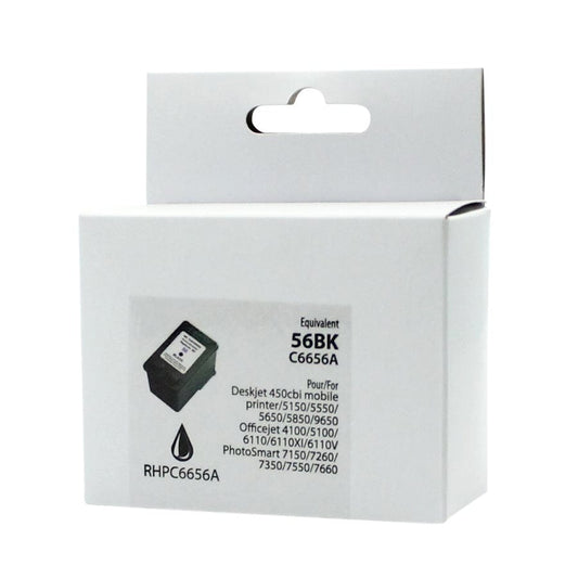 HP 56 C6656A Remanufactured Ink Cartridge Black Neutral Box-Premium Ink