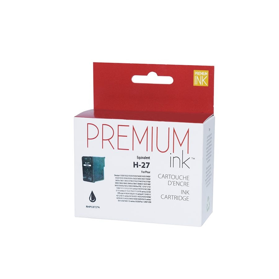HP 27 C8727A Remanufactured Ink Cartridge Black-Premium Ink