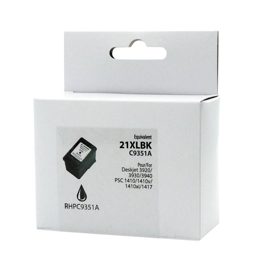 HP 21XL C9351A Remanufactured Ink Cartridge Black Neutral Box-Premium Ink