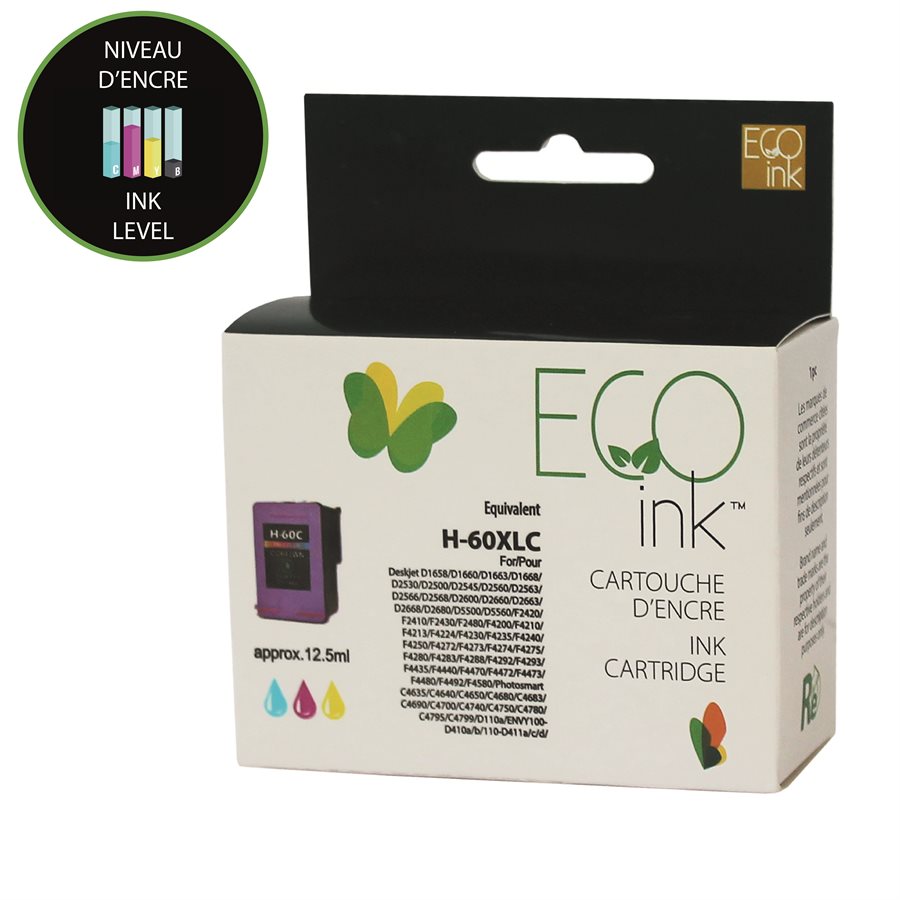 HP 60XL CC644 Remanufactured Ink Cartridge Color-EcoInk