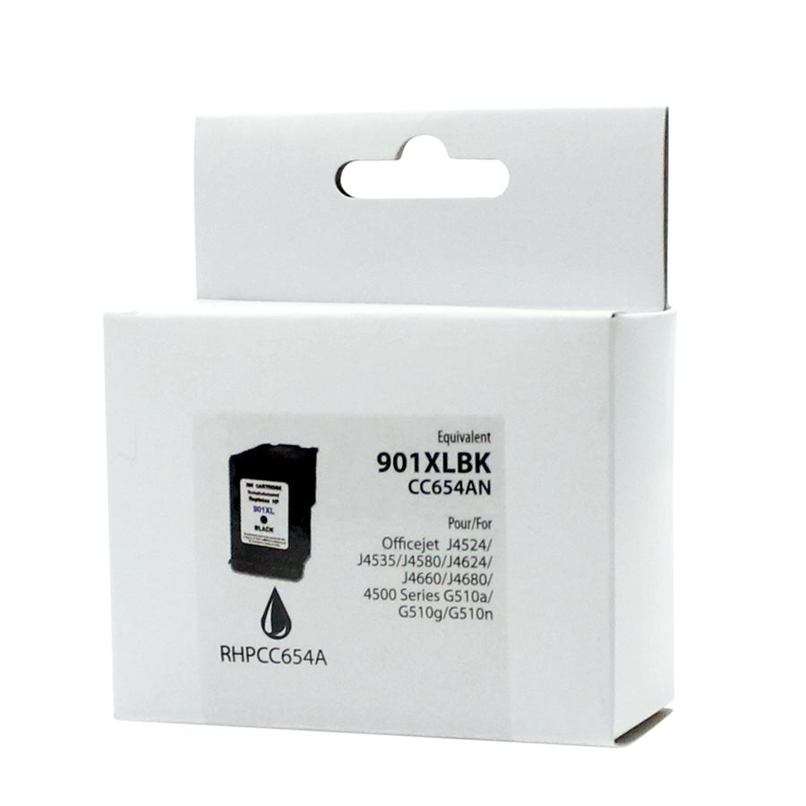 HP 901XL CC654A Remanufactured Ink Cartridge Black Neutral Box-Premium Ink