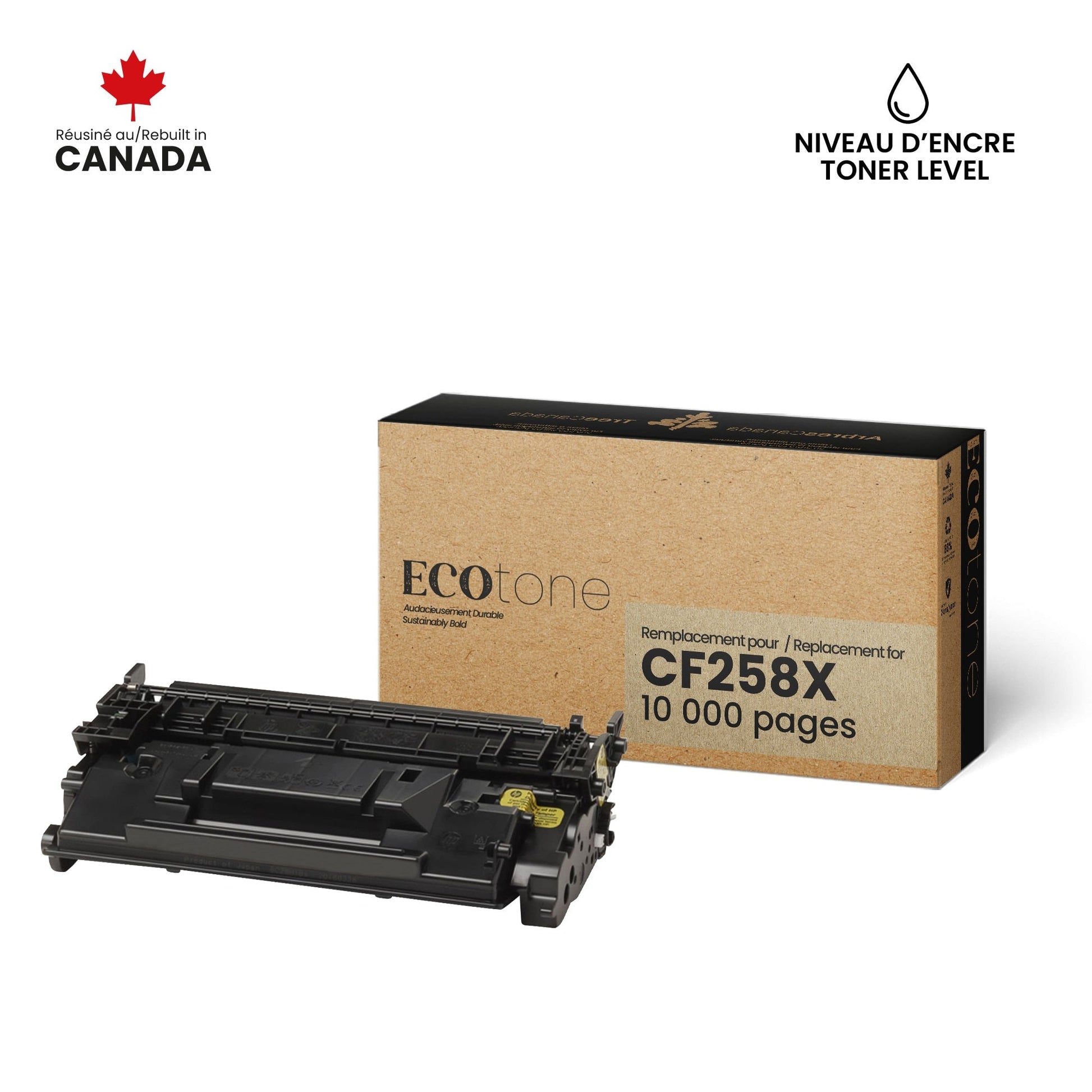 HP CF258X Toner Cartridge Remanufactured 10K-Ecotone