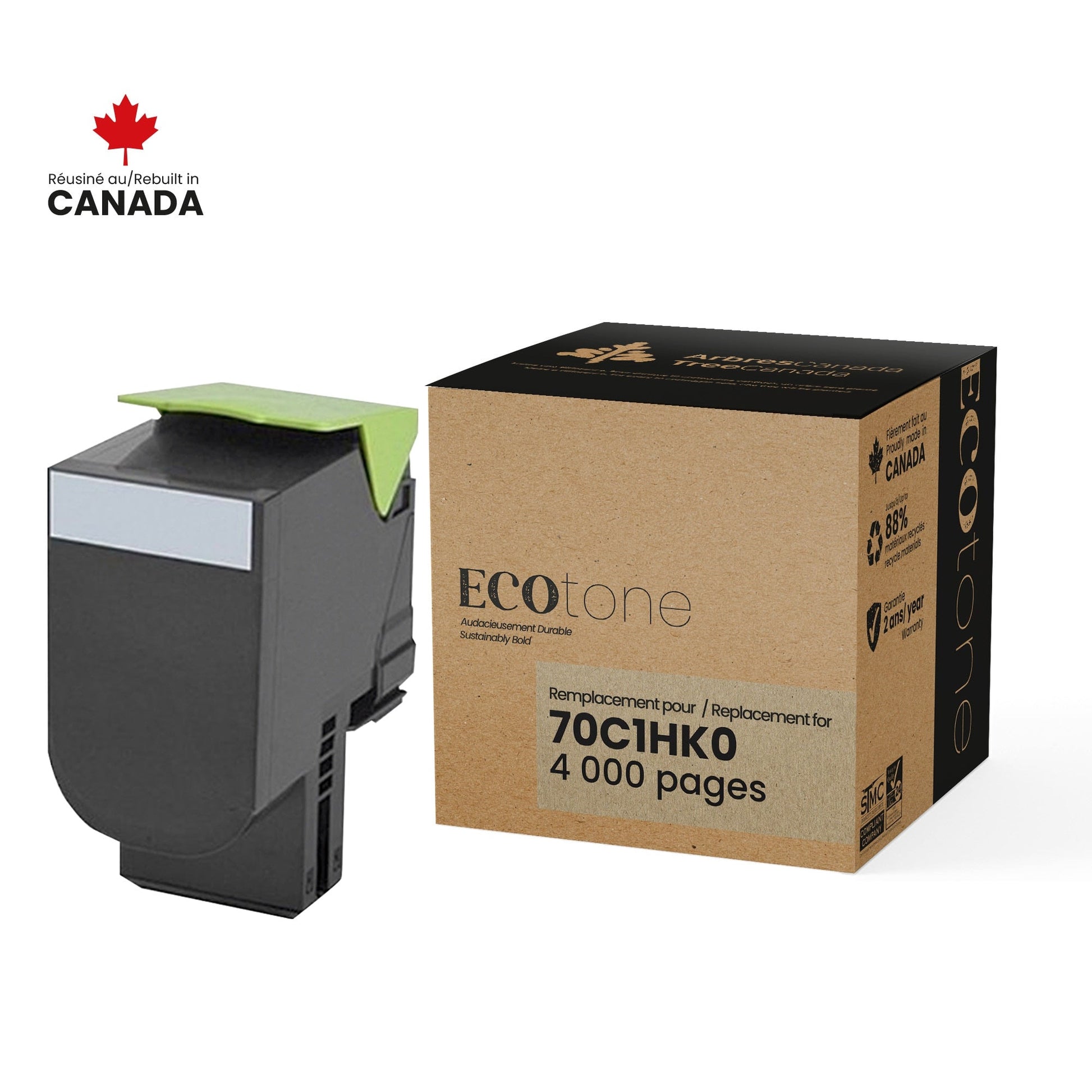 Lexmark 70C1HK0 Toner Cartridge Remanufactured Black 4K-Ecotone