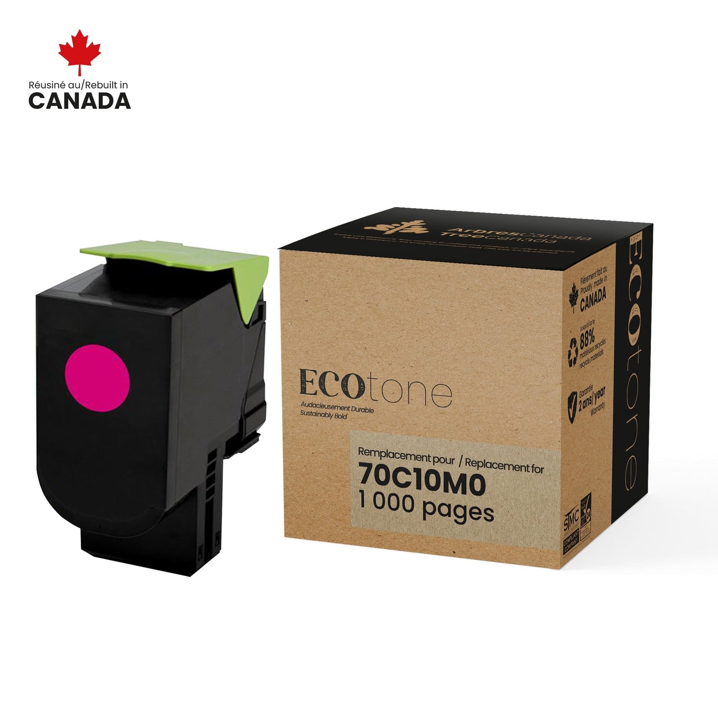 Lexmark 70C10M0 Toner Cartridge Remanufactured Magenta 1K-Ecotone