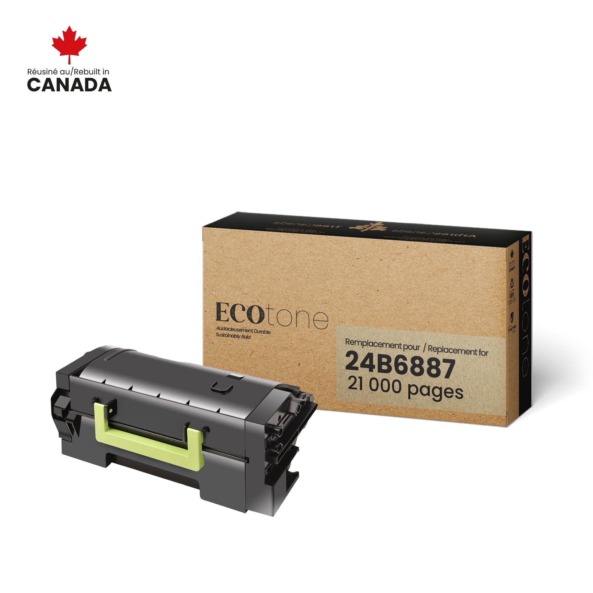 Lexmark 24B6887 Toner Cartridge Remanufactured Black 21K-Ecotone