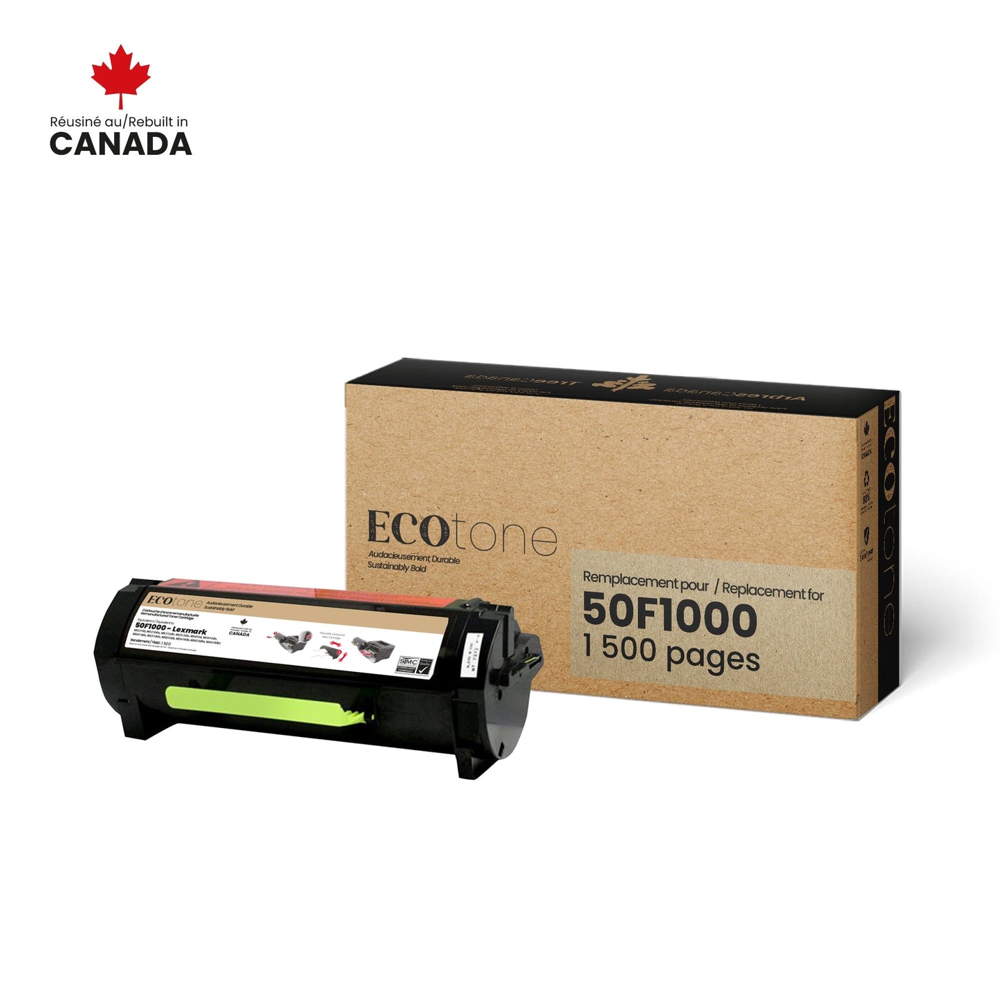 Lexmark 50F1000 Toner Cartridge Remanufactured 1.5K-Ecotone