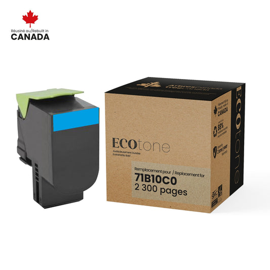Lexmark 71B10C0 Toner Cartridge Remanufactured Cyan 2.3K-Ecotone