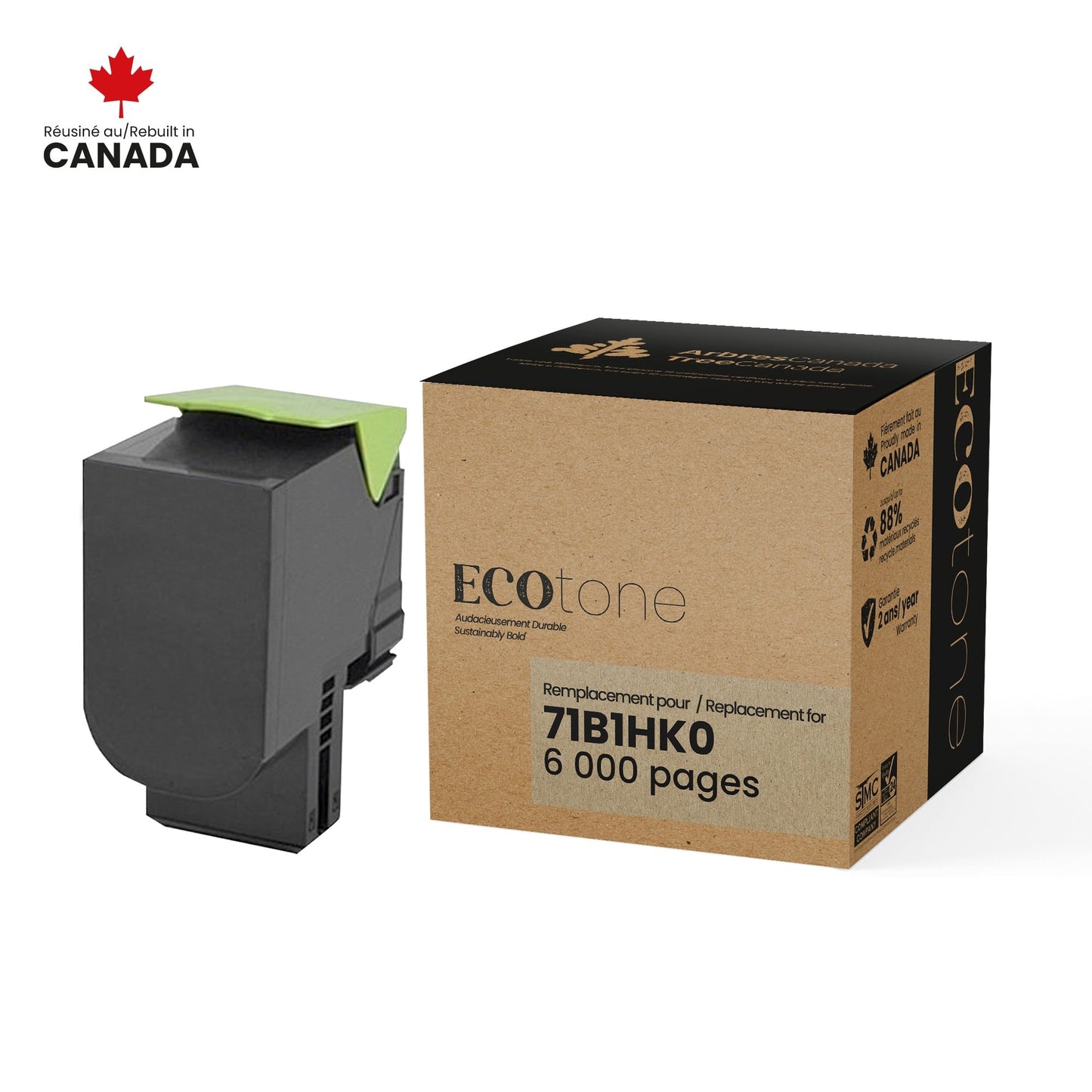 Lexmark 71B1HK0 Toner Cartridge Remanufactured Black 6K-Ecotone