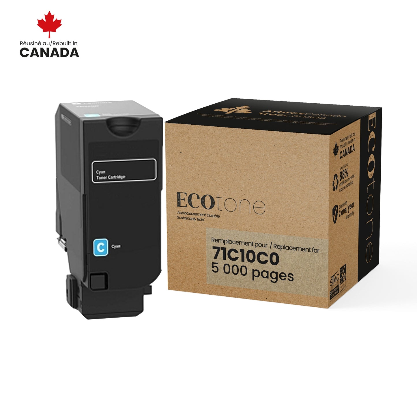 Lexmark 71C10C0 Reman Ecotone Cyan 5K - by Ecotone