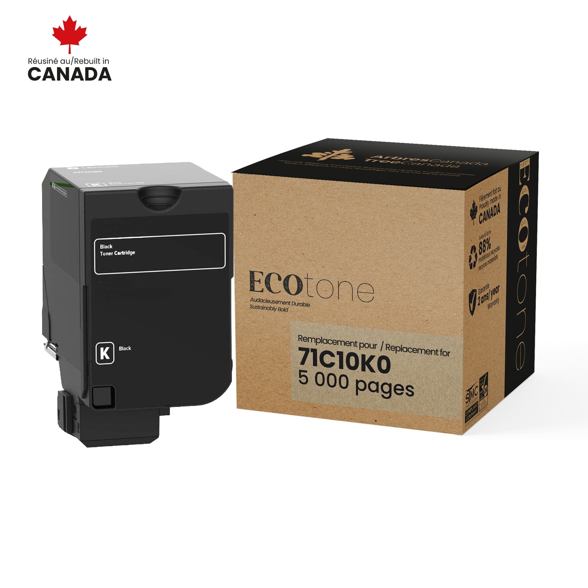 Lexmark 71C10K0 Reman Ecotone Black 5K - by Ecotone