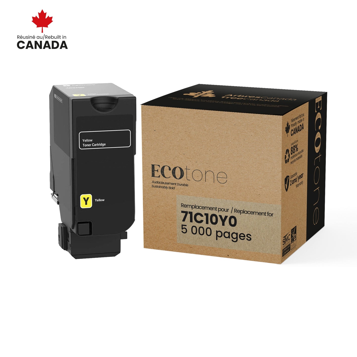 Lexmark 71C10Y0 Reman Ecotone Yellow 5K - by Ecotone