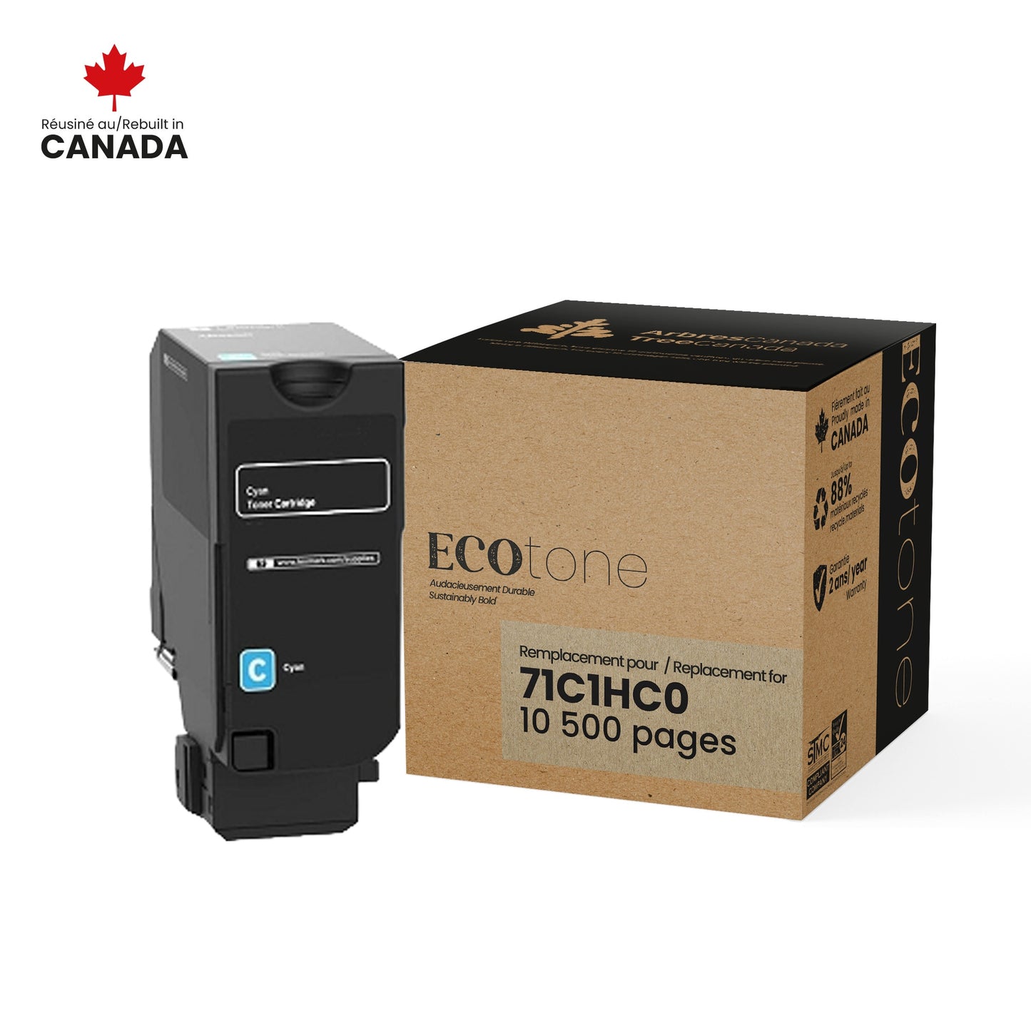 Lexmark 71C1HC0 Reman Ecotone Cyan 10.5K - by Ecotone