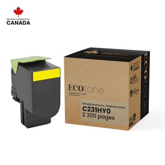 Lexmark C231High Yield0 Toner Cartridge Remanufactured Yellow 2.3K