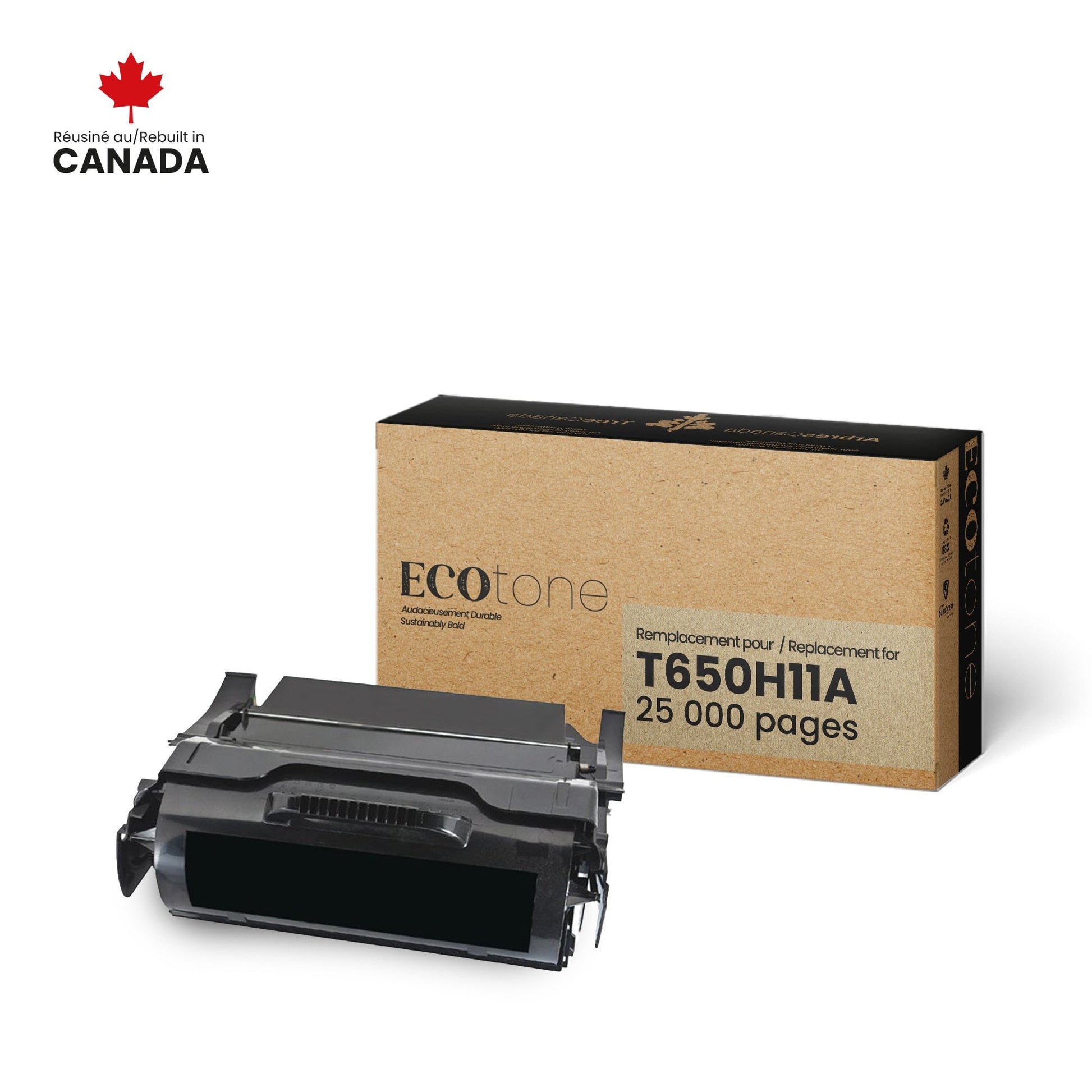 Lexmark T650H11A Toner Cartridge Remanufactured 25K-Ecotone
