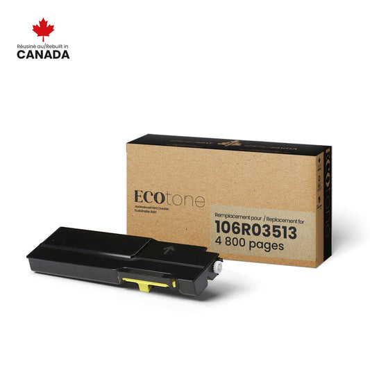 Xerox 106R03513 Remanufactured Toner Cartridge Yellow 4.8K - Ecotone, Made in Canada