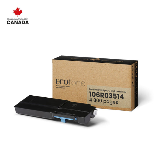 Xerox 106R03514 Remanufactured Toner Cartridge Cyan 4.8K - Ecotone, Made in Canada