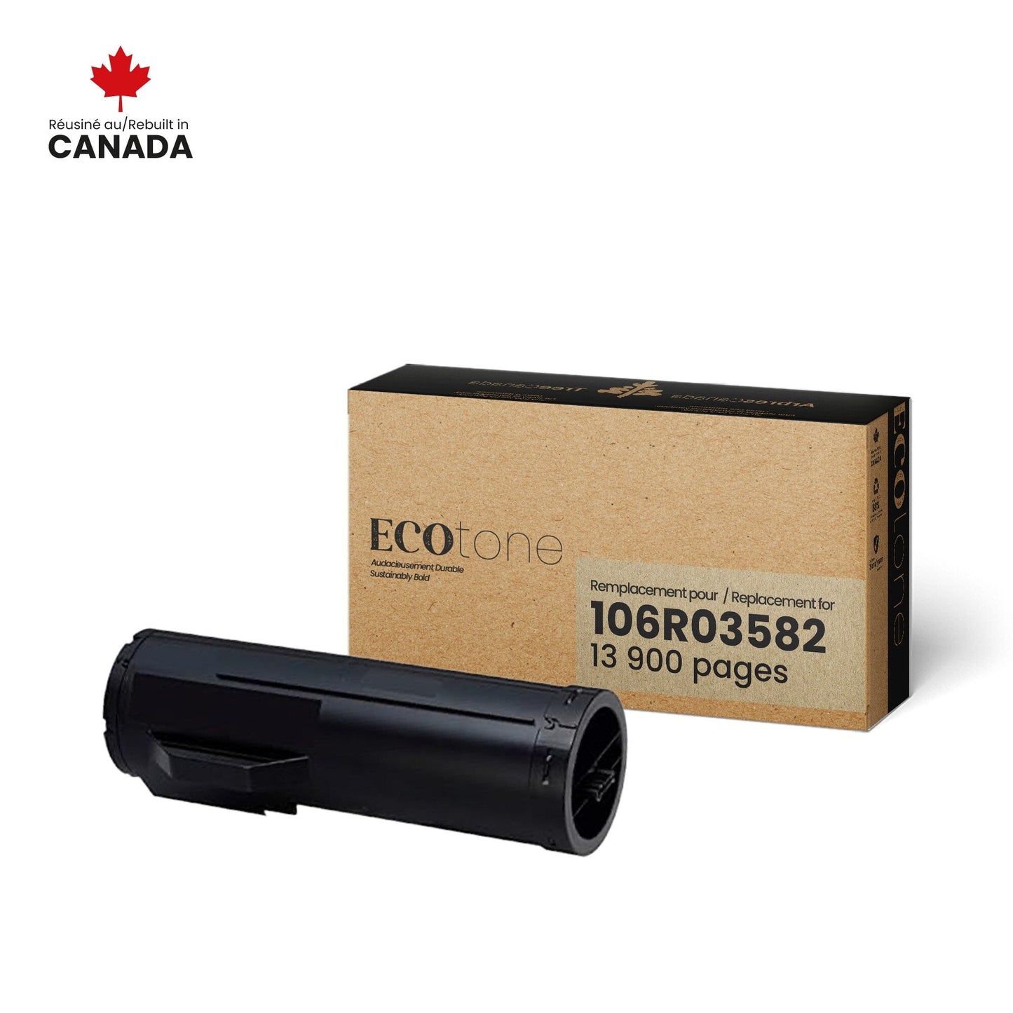 Xerox 106R03582 Remanufactured Toner Cartridge 13.9K - Ecotone, Made in Canada
