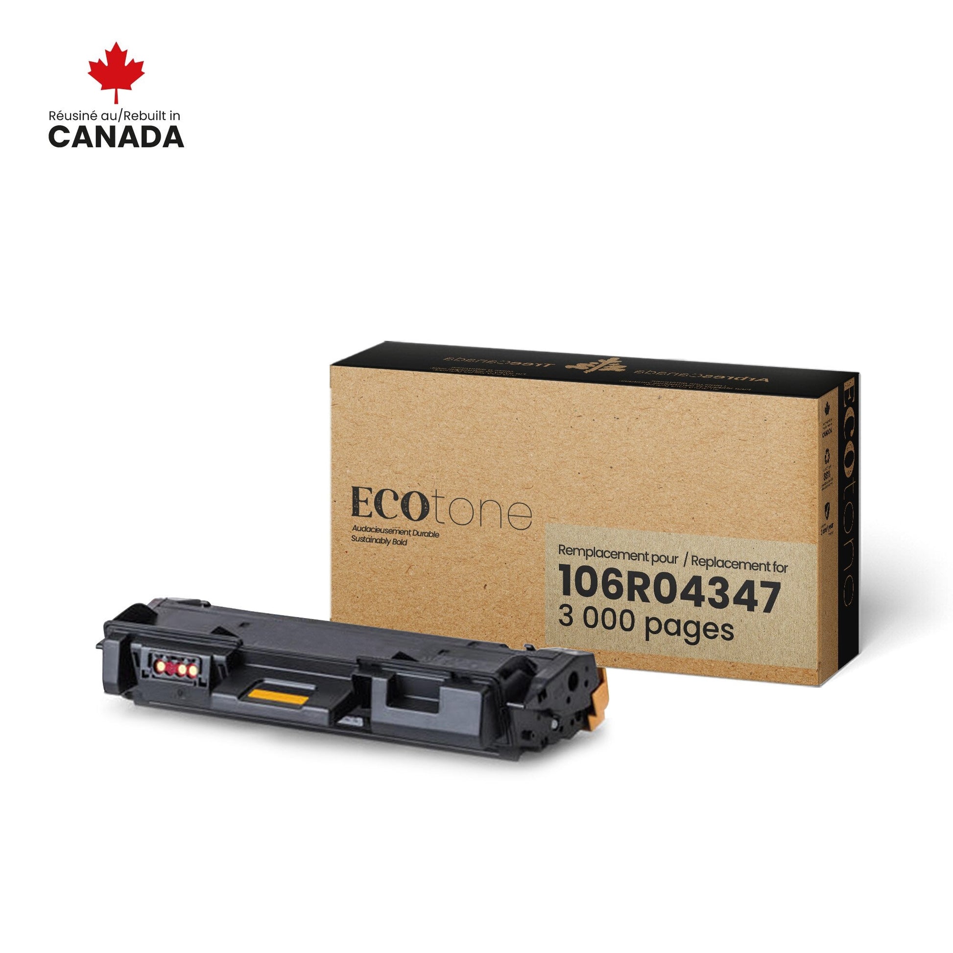 Xerox 106R04347 Remanufactured Toner Cartridge 3K - Ecotone, Made in Canada