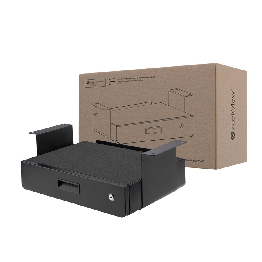 Ergonomic New Compatible Under-Desk Storage Drawer with Shelf and Locking Mechanism-Intekview