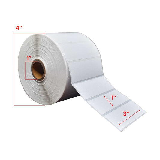 3x1 inch Direct Thermal New Compatible Labels 1 inch Core 2000-Premium Tape