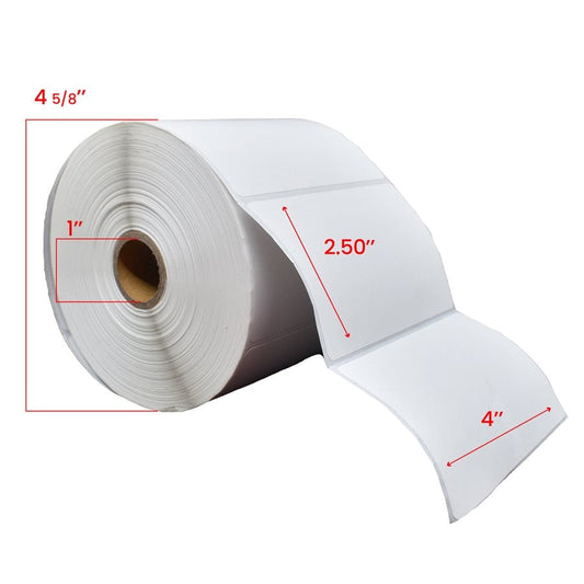 4x2.5 inch Direct Thermal New Compatible Labels 1 inch Core 1100-Premium Tape