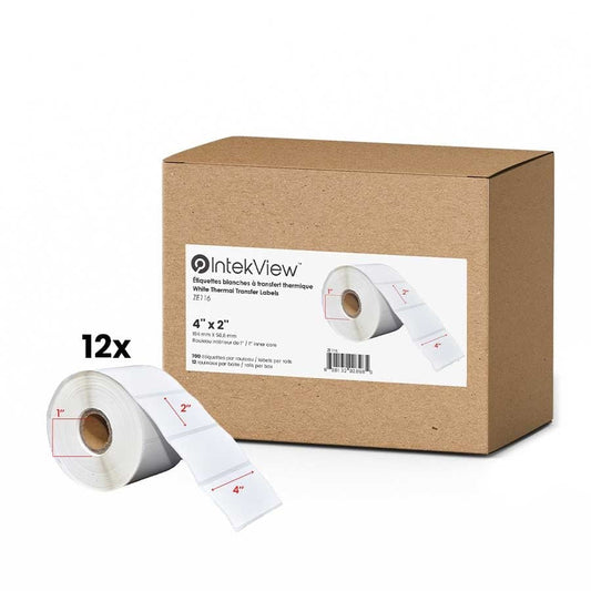 Ergonomic New Compatible 4x2 inch Thermal Transfer Labels 1 inch Core 700/rolls - 12/cs-Intekview